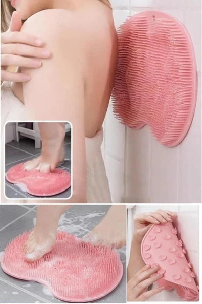 Vantuzlu Banyo Fırçası Masaj Pedi Sırt Ayak Kesesi Yıkama Aleti Lifi ürün görseli 1