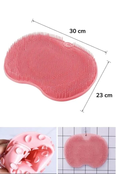 Vantuzlu Banyo Fırçası Masaj Pedi Sırt Ayak Kesesi Yıkama Aleti Lifi - Resim 4