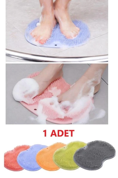 Vantuzlu Banyo Fırçası Masaj Pedi Sırt Ayak Kesesi Yıkama Aleti Lifi - Resim 2