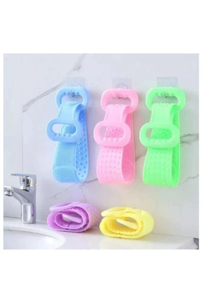 Banyo Sırt Kesesi Çift Taraflı Slıkon Duş Lifi Sırt Fırçası 70 Cm - 5