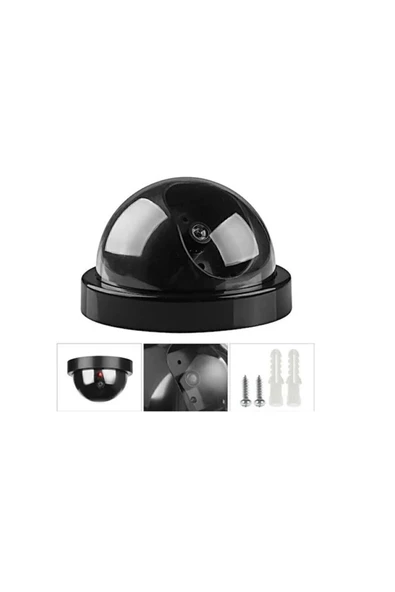 Led Işıklı Dome Sahte Güvenlik Kamerası Taklit Sensörlü Hırsız Ev - 3
