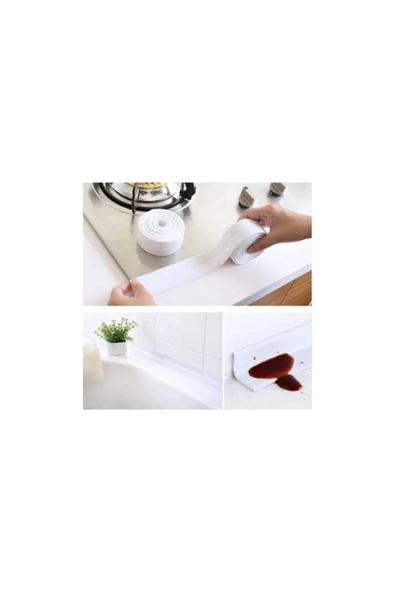 Su Sızdırmaz Geçirmez Beyaz Bant Lavabo Küvet Kenar Mutfak Banyo - 2
