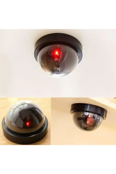 Led Işıklı Dome Sahte Güvenlik Kamerası Taklit Sensörlü Hırsız Ev - 2
