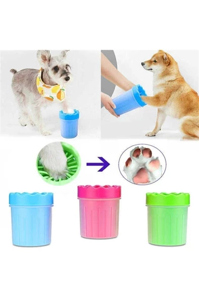 Köpek & Kedi Pati Ayak Yıkama Kovası Silikon Jel Fırçalı Pati Temizleme Bardak - 2