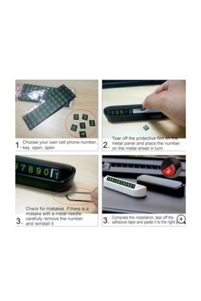 Araç Park Numaratör Numaratik Parktel Numaralık Park Tel Fosforlu - Resim 6