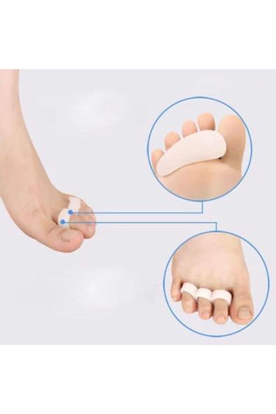 Ayak Çekiç Parmak 3 Parmağa Geçen Çekiç Koruyucu Makaralı 1 Çift Silikon Yastıklı - Resim 4