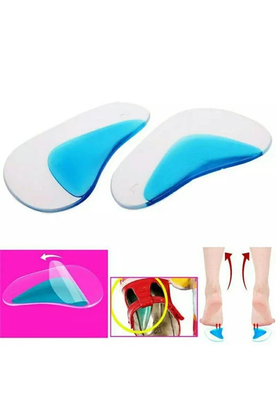 Ark Desteği Jel Düz Tabanlık Silikon Ayak Tabanı Boşluk Doldurucu - Resim 4