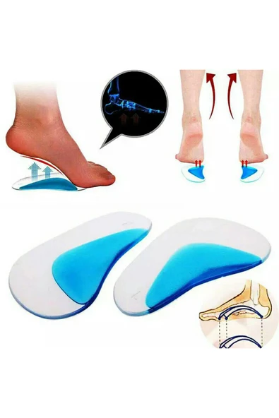Ark Desteği Jel Düz Tabanlık Silikon Ayak Tabanı Boşluk Doldurucu - Resim 2