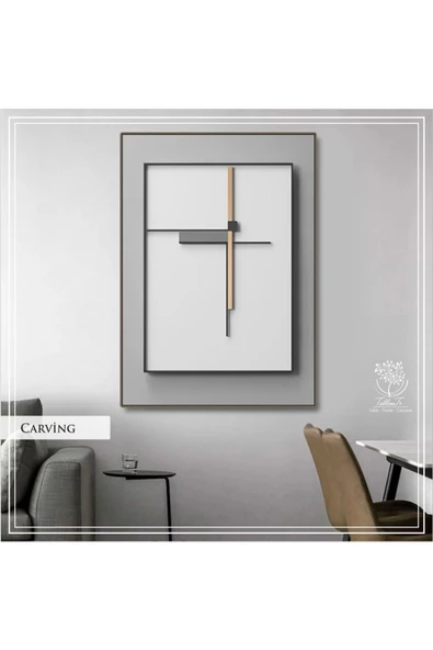 Tablomtr Metal Çerçeveli Gerçek Camlı Tablo CarvingA Tekli Set