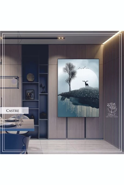 Tablomtr Metal Çerçeveli Gerçek Camlı Tablo Castre TekliSet