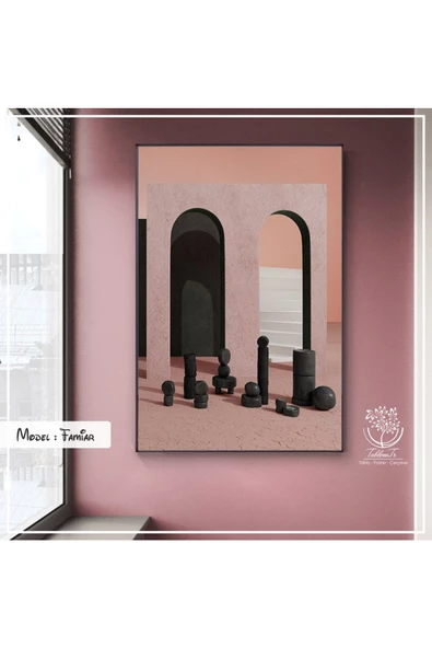 Tablomtr Metal Çerçeveli Gerçek Camlı Tablo Famiar 1li Set