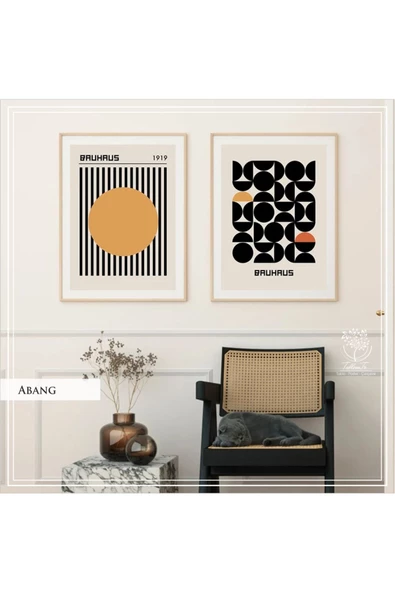 Tablomtr Metal Çerçeveli Gerçek Camlı Tablo AbangB 2 liSet