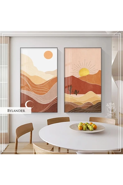 Tablomtr Metal Çerçeveli Gerçek Camlı Tablo Bylander 2 liSet