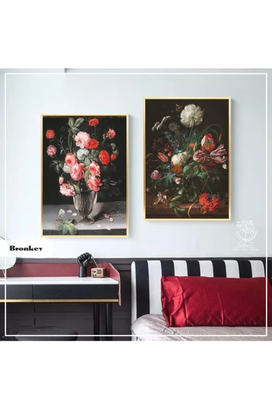 Tablomtr Metal Çerçeveli Gerçek Camlı Tablo Bronkey 2 liSet