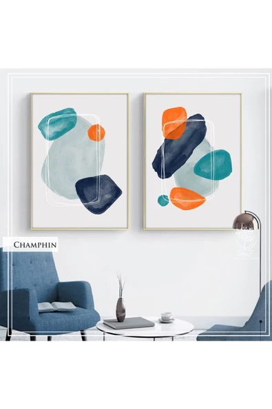 Tablomtr Metal Çerçeveli Gerçek Camlı Tablo ChamphinG 2 liSet