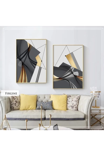 Tablomtr Metal Çerçeveli Gerçek Camlı Tablo Firgine 2 liSet - 2