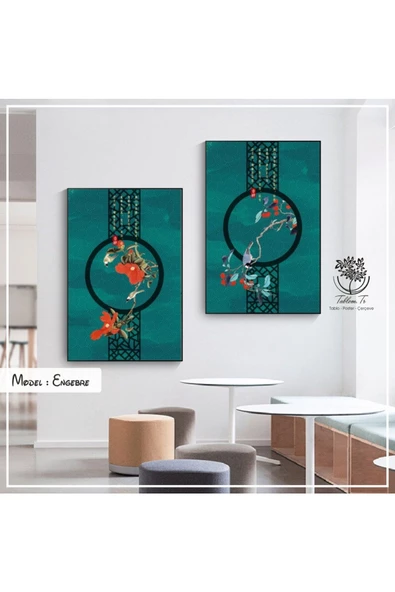 Tablomtr Metal Çerçeveli Gerçek Camlı Tablo Designo 2 Li Set