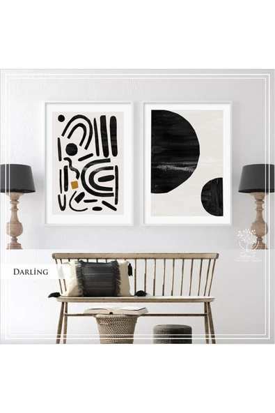 Tablomtr Metal Çerçeveli Gerçek Camlı Tablo DarlingA 2 liSet