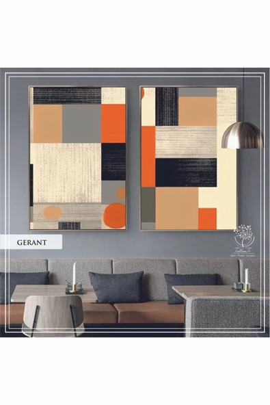 Tablomtr Metal Çerçeveli Gerçek Camlı Tablo Gerant 2 liSet