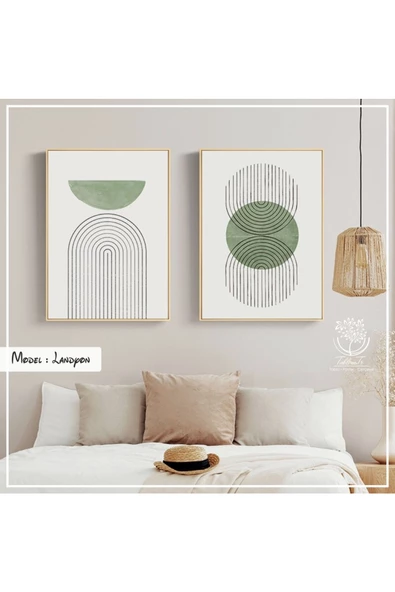 Tablomtr Metal Çerçeveli Gerçek Camlı Tablo Landyon 2 Li Set