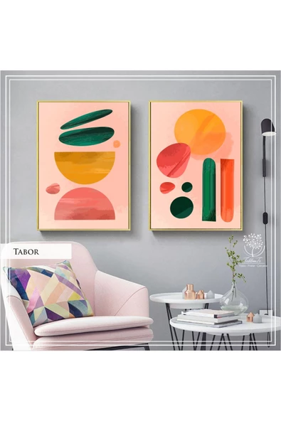 Tablomtr Metal Çerçeveli Gerçek Camlı Tablo Tabor 2 liSet