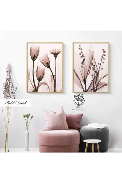Tablomtr Metal Çerçeveli Gerçek Camlı Tablo Teenick 2 Li Set