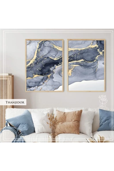 Tablomtr Metal Çerçeveli Gerçek Camlı Tablo Thanjidor 2 liSet
