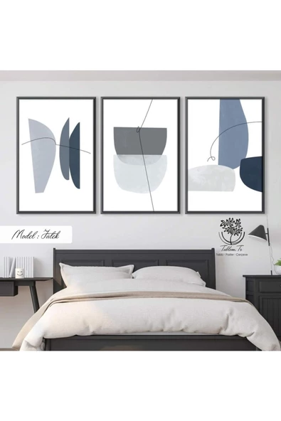 Tablomtr Metal Çerçeveli Gerçek Camlı Tablo Jatek 3 Lü Set