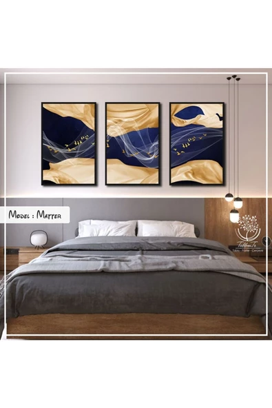 Tablomtr Metal Çerçeveli Gerçek Camlı Tablo Matter 3 Lü Set - 2