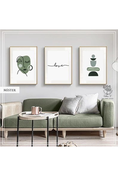 Tablomtr Metal Çerçeveli Gerçek Camlı Tablo Mister 3 lü Set
