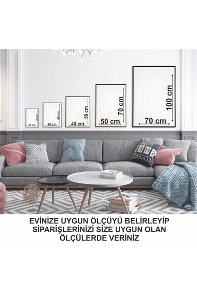 Tablomtr Metal Çerçeveli Gerçek Camlı Tablo Vespertine 3 Lü Set - 3