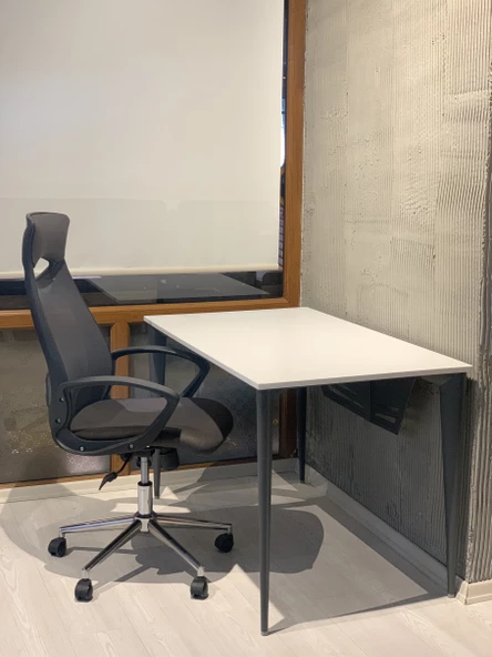 Uzay Ofis Dion Çalışma Masası - Beyaz - Antrasit - 3