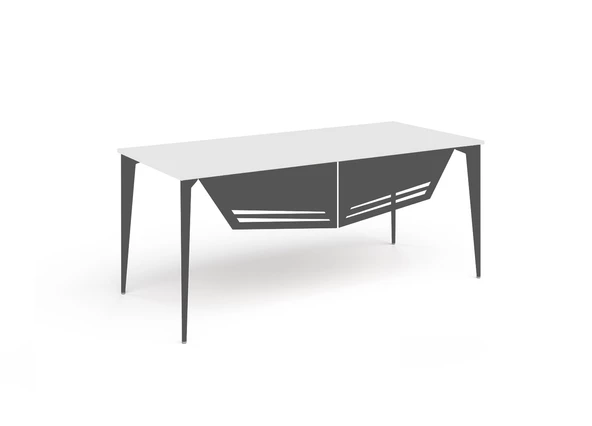 Uzay Ofis Dion Çalışma Masası - Beyaz - Antrasit - 7