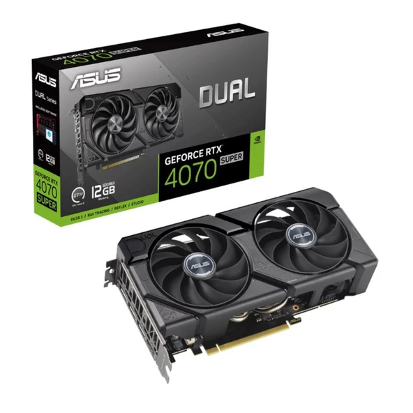 Asus DUAL-RTX4070S-12G-EVO Nvidia Geforce RTX4070 Super 12 GB GDDR6X 192 Bit 2505 MHz HDMI 3XDP DLSS3 Ekran Kartı