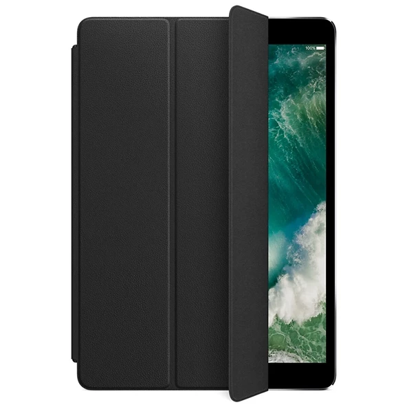 Apple Deri Smart Cover MPUD2ZM/A iPad 7. Ve 8. Nesil, iPad Air 3. Nesil, 10.5" iPad Pro Deri Tablet Kılıfı Siyah - 2
