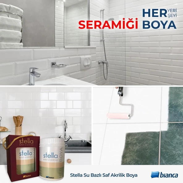 Bianca Stella Su Bazlı Saf Akrilik Boya Tüm Renkler 1Lt Her Yeri Boyar - 6