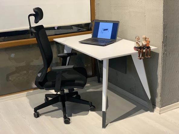 Uzay Ofis Royal Çalışma Masası - Beyaz - Antrasit - 4