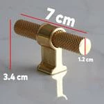 Metal Kulp Tek Vida Tırtık Desen Çekmece Mutfak Mobilya Dolabı Dolap Kulpları Kulbu Altın Gold - Resim 2