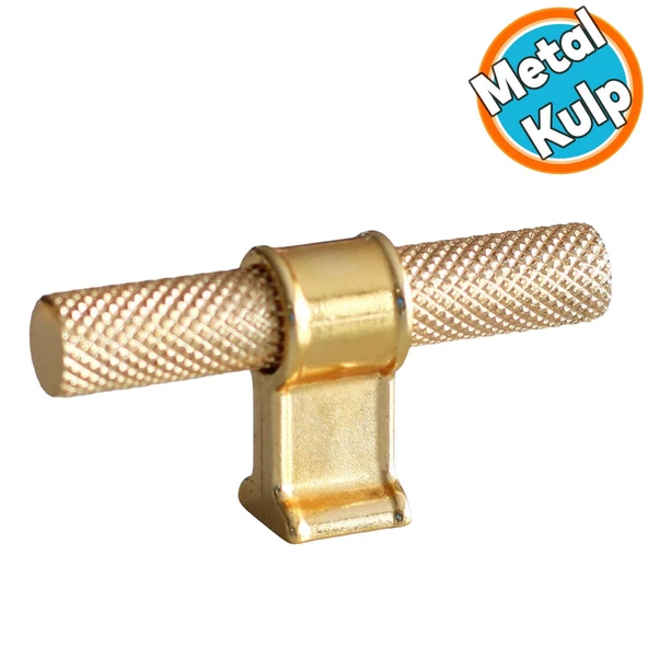 Metal Kulp Tek Vida Tırtık Desen Çekmece Mutfak Mobilya Dolabı Dolap Kulpları Kulbu Altın Gold