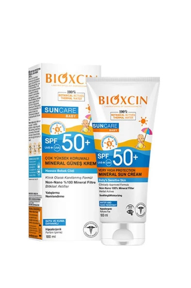 Bioxcin Hassas Ciltler İçin Çok Yüksek Korumalı Mineral Güneş Kremi Bebek 50 SPF 100 ml