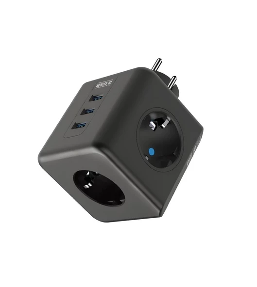 Blic Termal Akım Korumalı Isıya Dayanıklı Priz 3x Soket 2xUSB 1xType C FTR-09 - 3