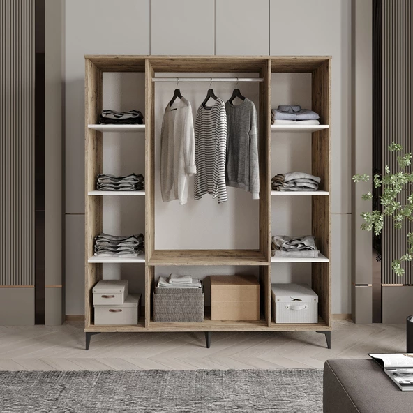 Arya 4 Kapaklı Gardrop Tamamı Mdf( Atlas Çam Beyaz ) - 2