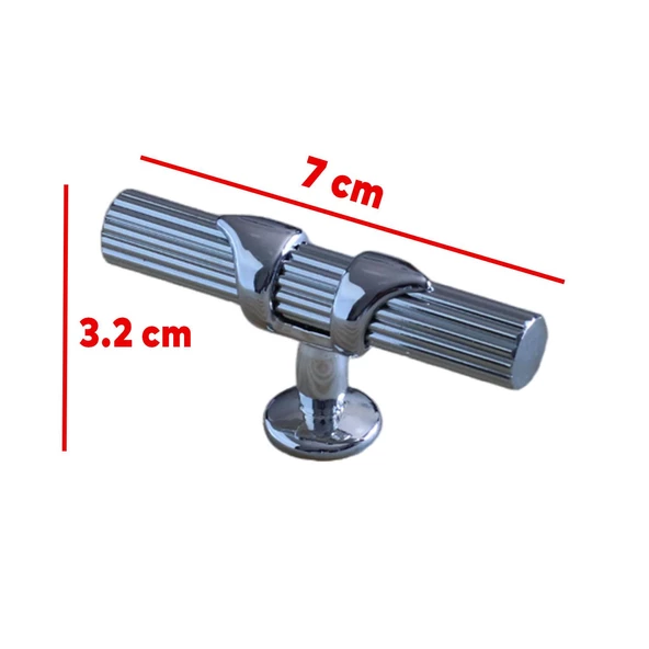 Metal Düğme Tek Vidalı Çekmece Mutfak Mobilya Dolabı Dolap Kapak Kulpu Kulbu Kulpları Krom - Resim 2