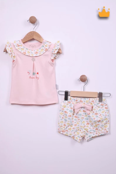 Babydola Kız Bebek Balık Desen Şortlu Takım 15097