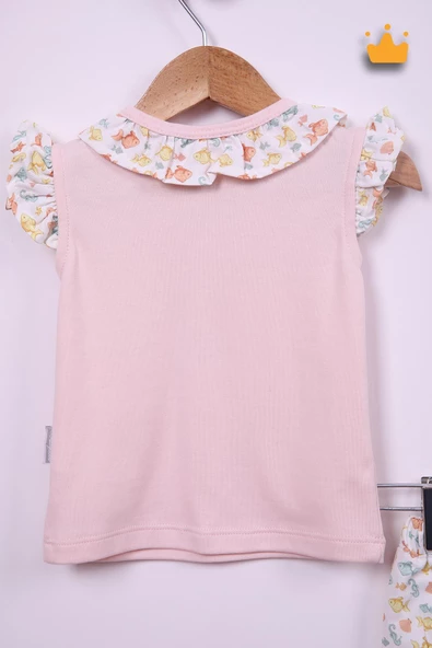 Babydola Kız Bebek Balık Desen Şortlu Takım 15097 - 7