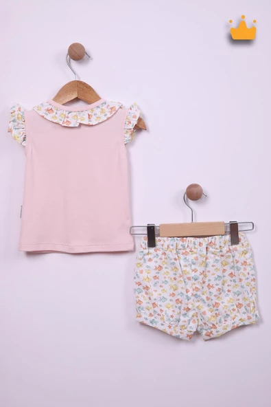 Babydola Kız Bebek Balık Desen Şortlu Takım 15097 - 6