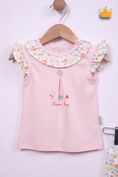 Babydola Kız Bebek Balık Desen Şortlu Takım 15097 - 2