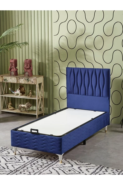 Beehanem 90x190 Tek Kişilik (Baza+Başlık+Yatak) 3 Lü Set (Krem) - 2