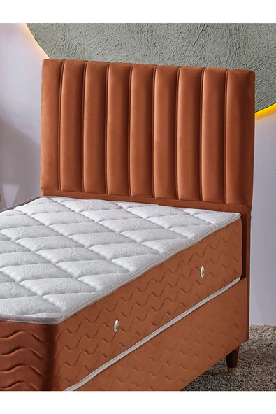 Beehanem Ezgi 90x190 Tek Kişilik (Baza+Başlık+Yatak) 3 Lü Set (BabyFace Kiremit) - 4