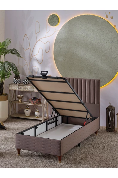 Beehanem Ezgi 90x190 Tek Kişilik (BAZA BAŞLIK) 2 Li Set (BABYFACE KAHVE) - 2